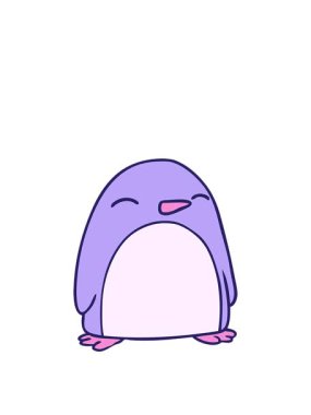 Sevimli bir penguenin çizgi film karalamalarının animasyonunu genişletiyorum.