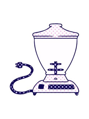 neon ışık efektleri el çizimi bir gıda karıştırıcının karikatürü