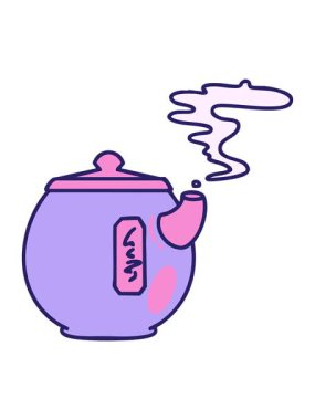 Geleneksel Japon çay demliği dizaynının hareketli animasyonu