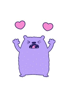 dönen kalpler neon ayı çizgi film karakterinin animasyonu