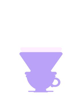 Bir filtre kahve fincanının düz renkli çiziminin animasyonunu büyütüyorum.