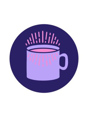 İkonik dövme tarzı kahve karikatürünün hareketli animasyonu