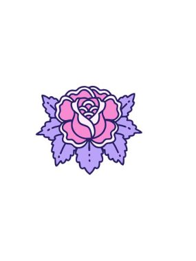 Bir gülün yatay titreşimli ikonik dövme görüntüsü