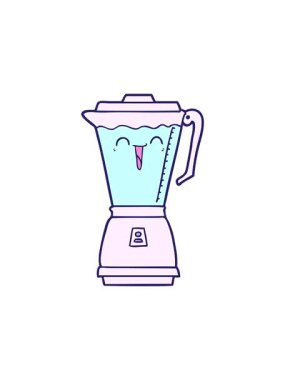 Çizgi film yemek işlemcisi tasarımının dönen hareket animasyonu