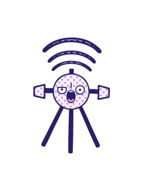 Bir uydunun çizgi roman tarzı hareketli animasyonu