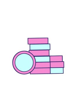 Sikkelerin sevimli karikatürlerinin yatay titreşimli animasyonu