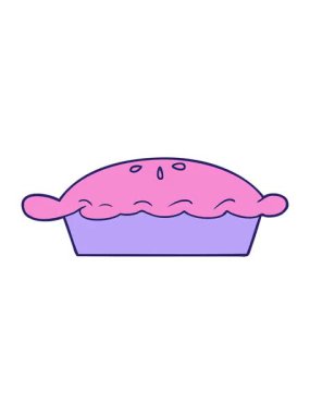 karikatür pasta çiziminin efekt animasyonunu göster