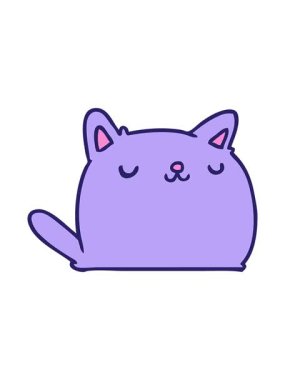 Kawaii kedisinin çizgi film illüstrasyonunu salla ve durdur