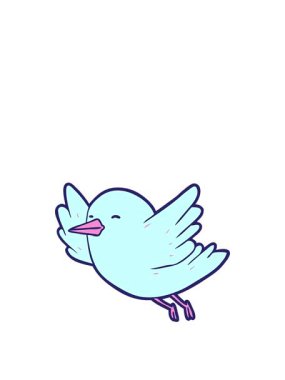 Çizgi film kuşlarının uçuşunu genişletiyorum.