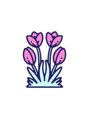 Sevimli lale çiçeğinin radyoaktif ışıldayan animasyonu