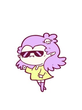 Parlak renkli havalı vampir kız çizgi filminin hareketli animasyonu