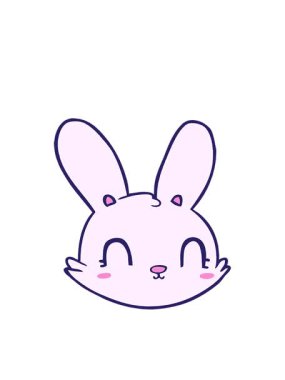 Çizgi film tavşan suratının hareketli animasyonu