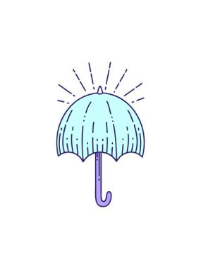 Dikkat çekici bir animasyon. Geleneksel dövme stili açık şemsiye.