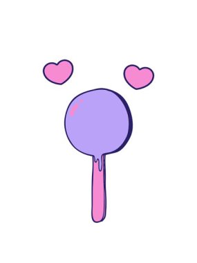 dönen kalpler çizgi film lolipop görüntüsünün animasyonu