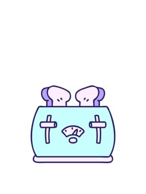 Ekmek kızartma makinesinin çizgi filminin zıplama hareketi.