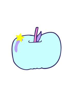 Parlayan yıldızlar bir elmanın çizgi filminin animasyonunu etkiler