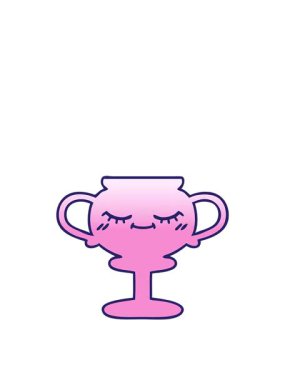 Bir kupanın gölgeli çizgi filminin yükselişi ve yüzüşü