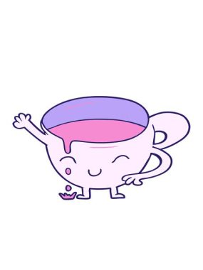 Dökülen çay fincanının hareketli animasyonu