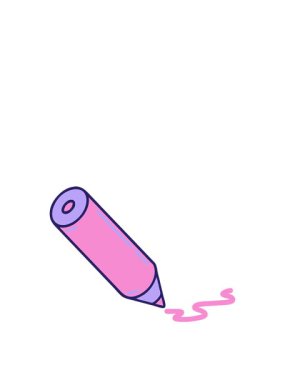 Renkli bir kalemin ikonik dövme şeklindeki görüntüsü canlandırılıyor