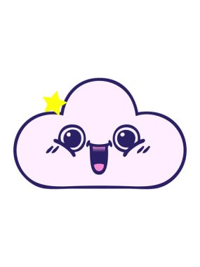 Parıldayan yıldızlar, bir bulutun gölgeli çizgi filminin animasyonunu etkiler.