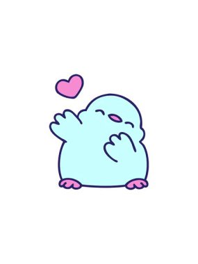 Sevgi dolu, sevimli yavru bir kuşun radyoaktif ışıldayan çizgi filmi.