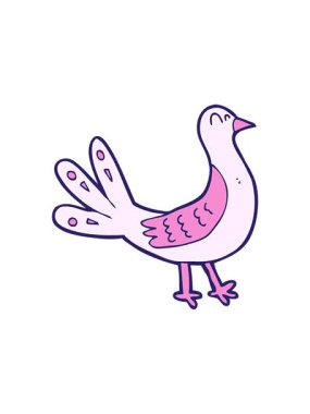 Sevimli kuşun eski çizgi filminin dikkat çekici animasyonu