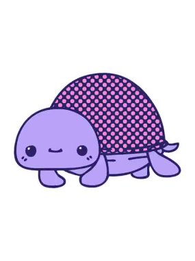 Çizgi roman stili tuhaf kaplumbağa hareketli animasyonu.