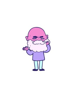 Kaş çatan sakallı karikatür adamın radyoaktif parlak animasyonu