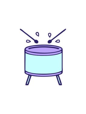 Çalan davul karikatürünün dikkat çekici animasyonu.