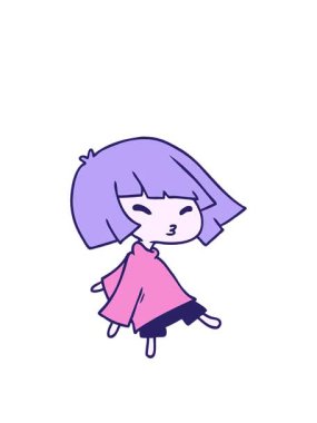 Sevimli Kawai kızının animasyonunu genişletiyorum.