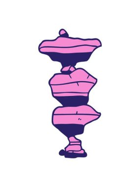 İstiflenmiş taşların karikatür karalamalarının animasyonunu durdurup duraklat