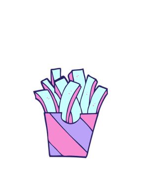 Çizgi filmlerdeki zıplama hareketli yemek kızartmaları.