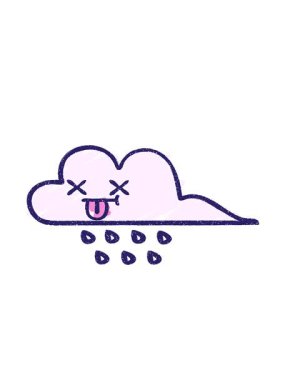 Raincloud Tebeşir Çiziminin hareketli animasyonu