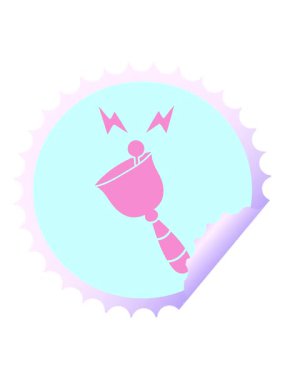 Çalan bir el çanının dairesel soyulan çıkartma çizgi filminin hareketli animasyonu