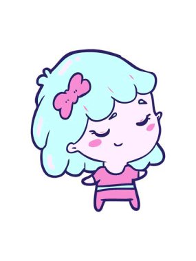 Mutlu kız çizgi filminin dönen hareketli animasyonu.