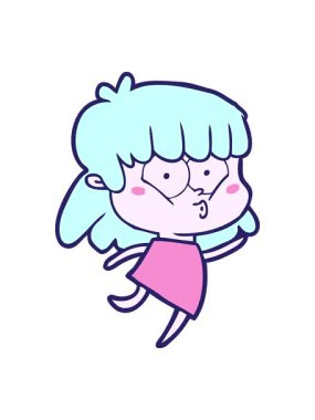 Çizgi filmdeki ıslık çalan kızın basınçlı animasyonu