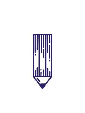 Yanıp sönen radyal çizgiler siyah çizgi şeklinde dövme canlandırması kalem simgesi