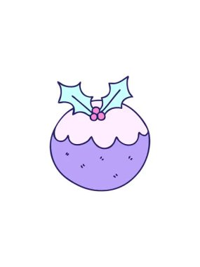 El çizimi çizgi film Noel pudinginin gösterişli satış animasyonu