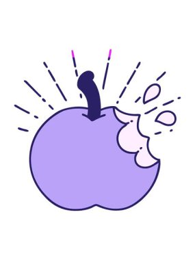 geleneksel dövme stili ısırılmış elma animasyonunu canlandırın.