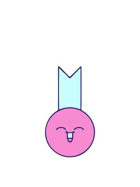 Altın madalyanın tatlı bir çizgi filminin zıplama hareketi animasyonu