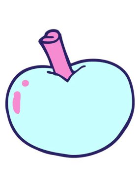 karikatür elma animasyonunun piksel efekti