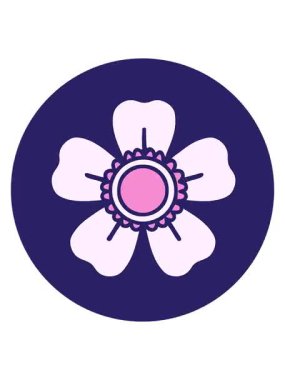 Titrek hareketli ikonik dövmeli bir çiçek görüntüsü.