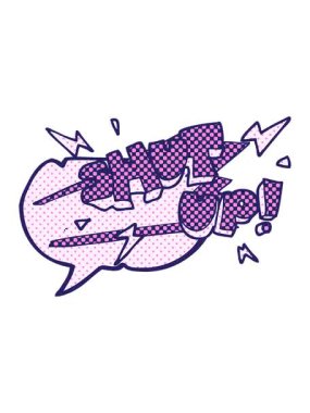 freehand çizilmiş çizgi roman konuşma balonu çizgi filminin basınçlı animasyonu kapa çeneni.