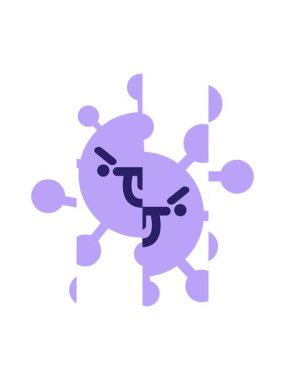 Dili dışarı çıkmış kızgın yüz animasyonu.