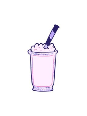 karikatür milkshake çiziminin dönen hareket animasyonu