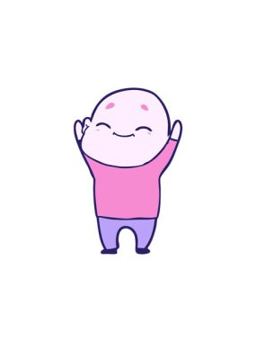 Çizgi film karakteri kel bir adamın canlandırması.