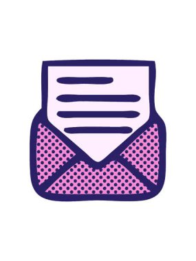 Bir mektup ve zarfın çizgi filminin dönen hareket animasyonu