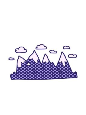 karikatür karalama dağ aralığının hareketli animasyonu