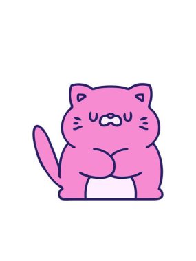 Yanıp sönen radyal çizgiler Sevimli küçük kedi çizgi filminin animasyonu