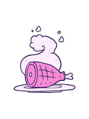 Çizgi film çizgi filminin basınçlı animasyonu pişmiş et